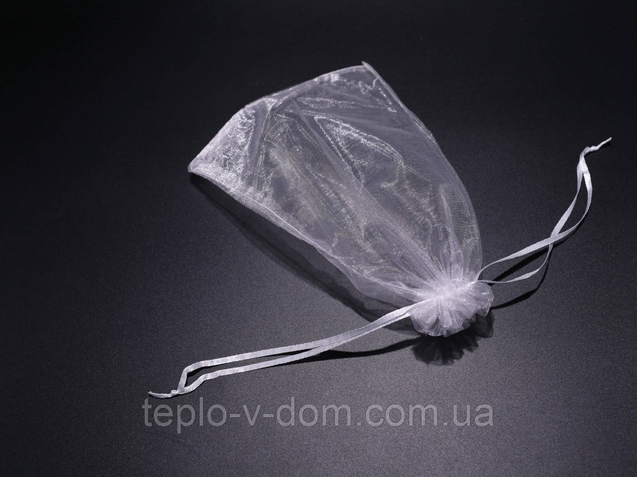 Маленькі подарункові мішечки з органзи для пакування прикрас Колір білий. 17х23см