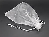 Подарочные мешочки из органзы для ювелирных украшений цвет белый. 25х35см