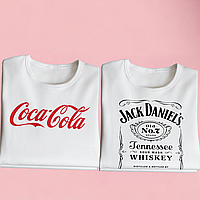 "Coca Cola / Jack Daniels" набір парних футболок для закоханих