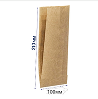 Пакет саше бумажный уголок"Хот-дог"(10х21см)(100 шт)коричневый)