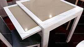 Кухонний стіл трансформер Мілан з керамічною плиткою  Модуль люкс, колір білий