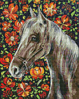 Алмазная мозаика без подрамника "Верная лошадь" 40х50см, слюда, ТМ Идейка, Украина (AMC7673)