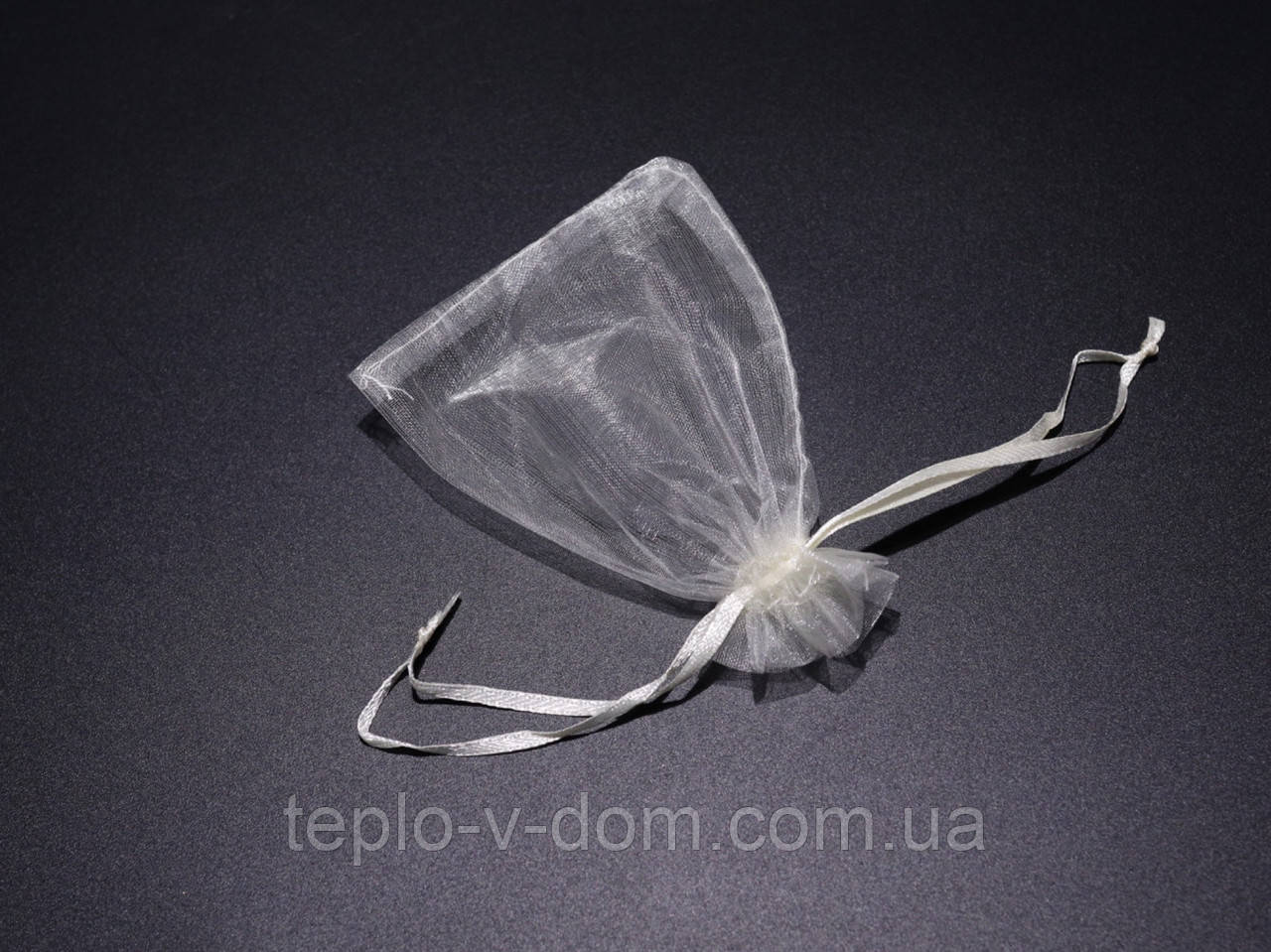 Подарункові мішечки пакетики з органзи для пакування подарунків Колір "Білий". 9х12см