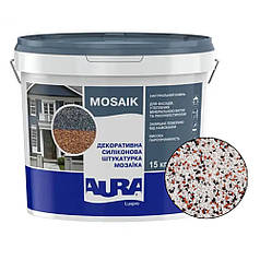 Декоративна силіконова штукатурка "мозаїка" Aura Luxpro Mosaik M15 (1,5мм), B240, 15кг