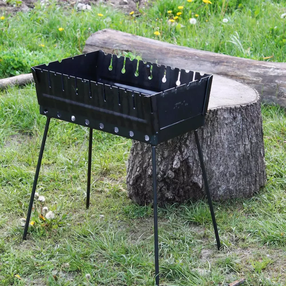 Магазин мангал-валіза 8 шампурів 2 мм Мангали на дачу розбірні найкращий подарунок для чоловіка, фото 1