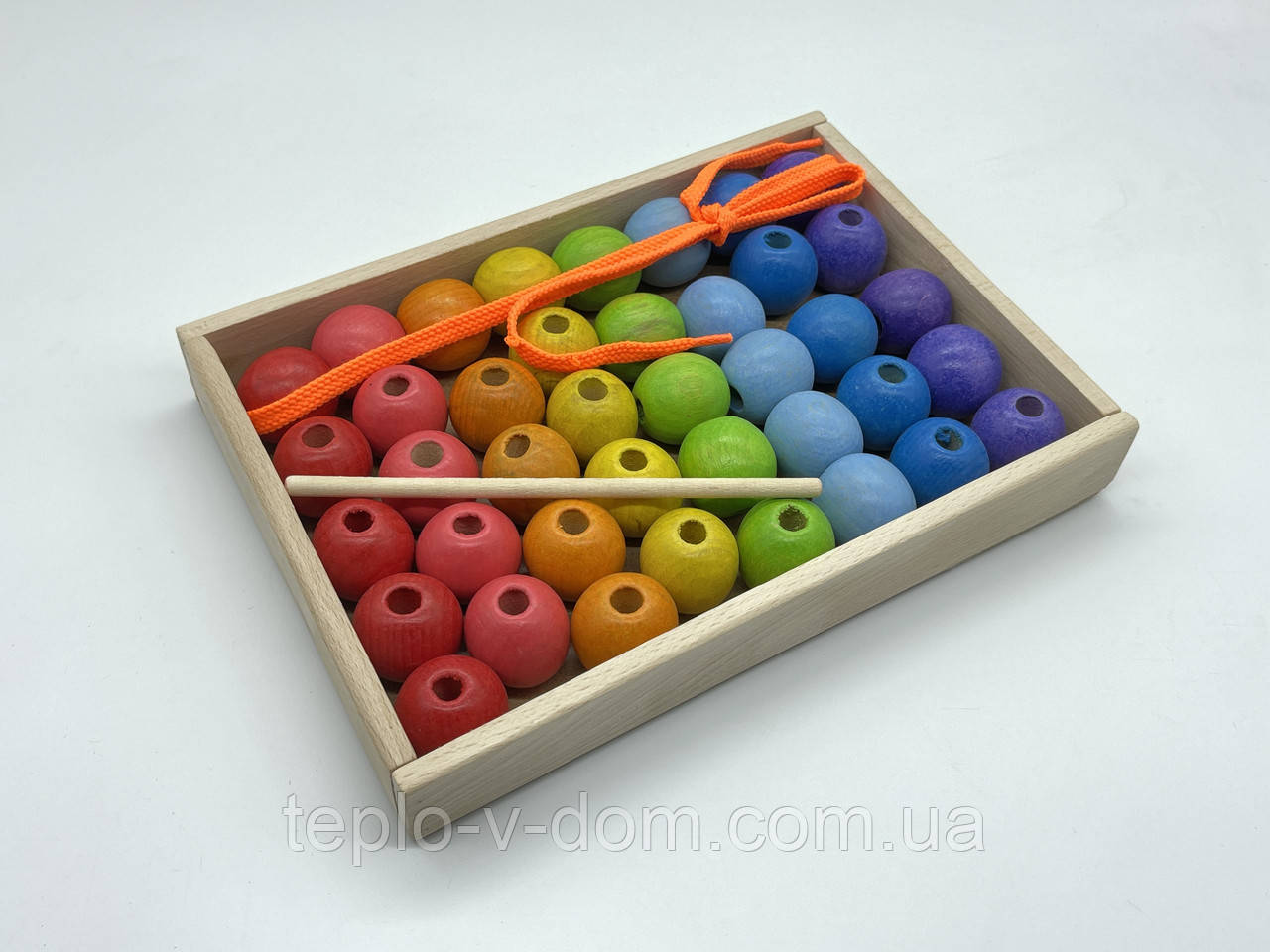 Дитячий дерев'яний конструктор 43 деталі з натурального дерева 25х18х3 см різнокольоровий
