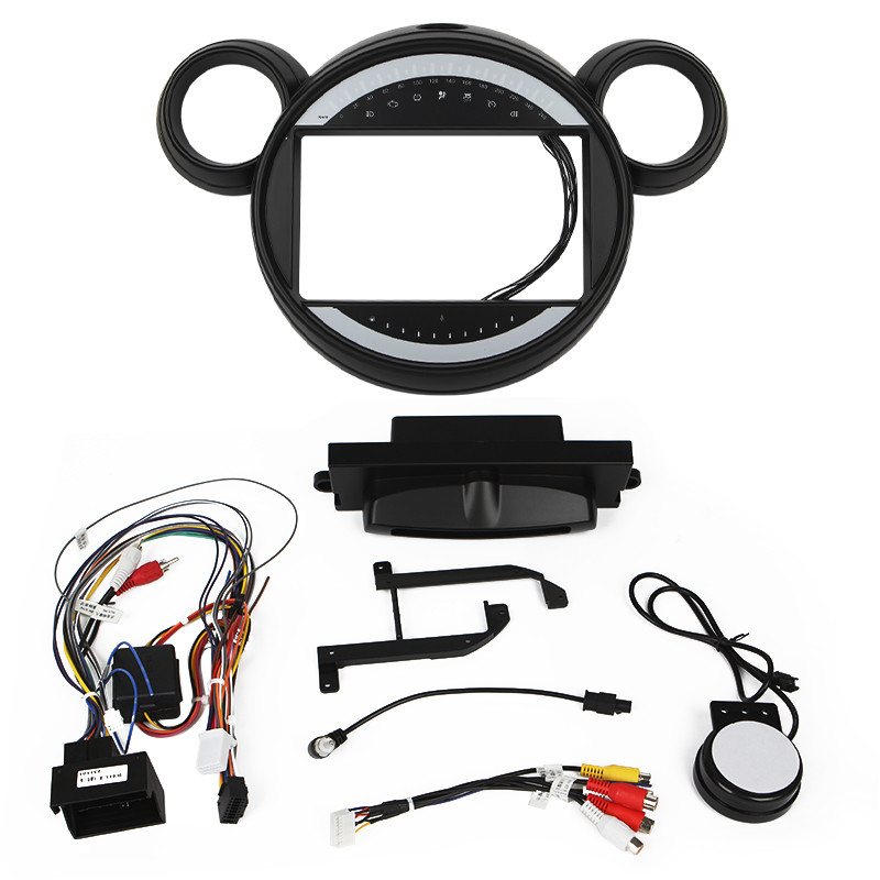 Штатний комплект перехідна рамка Lesko 9" Lesko BMW Mini 2010-2016 (1234-321) + адаптер живлення 4 шт., фото 1