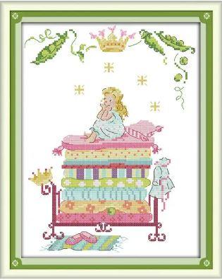 Набір для вишивання за нанесеною на канву схемою "Princess dream". AIDA 14CT printed 22*30 см