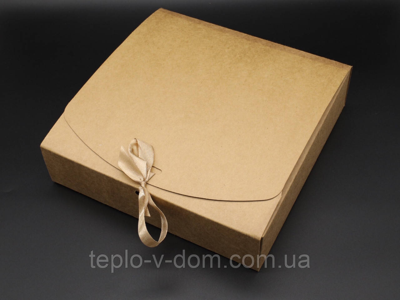 Збірні картонні коробки для подарунків. Крафтовий колір. 24х24х6см