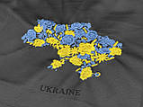 Сумка-шопер 36х33х6см. Екосумка з екошкіри чорна з вишивко. "Ukraine"., фото 3
