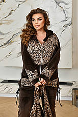 Леопардовий велюровий жіночий спортивний костюм відмінної якості, фото 2