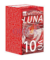 Тест полоски для тестирования уровня мочевой кислоты в крови на 10 показателей Wellion Luna