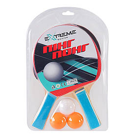 Теніс настільний Extreme Motion 2 ракетки, 3 м'ячики, товщина 8мм, слюда 30*21см (50шт)