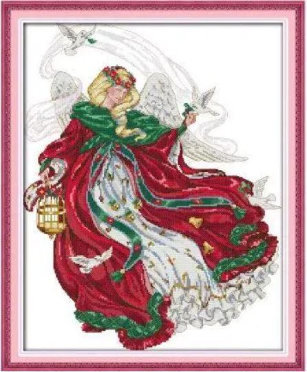 Набір для вишивання за нанесеною на канву схемою "The Flying Pigeon Angel". AIDA 14CT printed 42*51 см