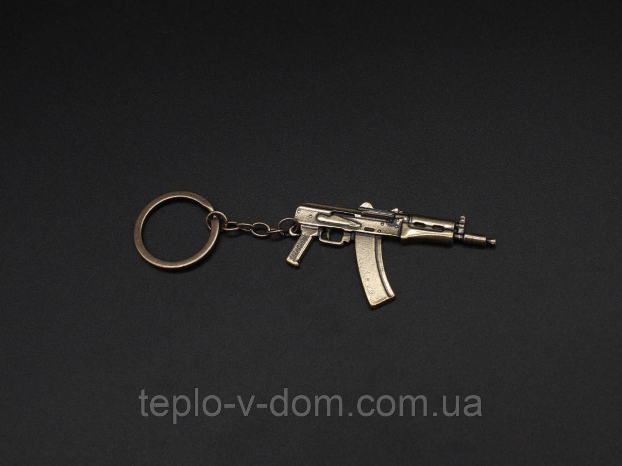Брилок "Автомат АК". Лита металева. Колір "стара латунь".