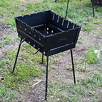 Мангал Дипломат на 6 шампурів Мангали найкращий подарунок для чоловіка Мангал похідний складаний 3 мм, фото 2