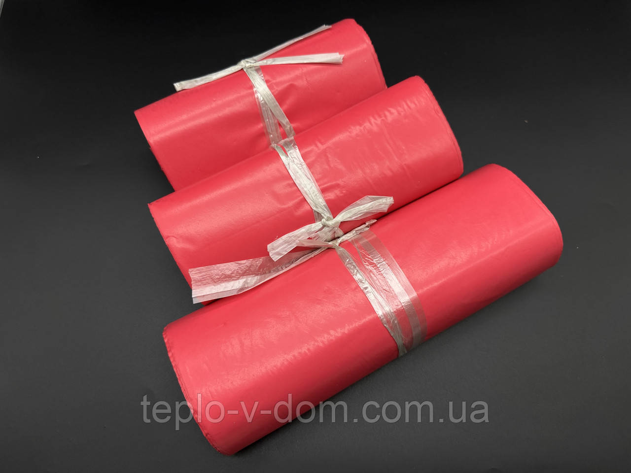 Кур'єр-пакет для відправок рожевий 17х30 см. 100 шт/уп. Пакет Поштовий з клейовим клапаном Кур'єрський без кишені