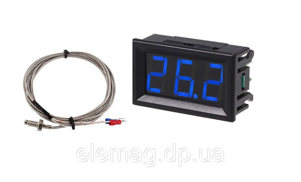 400 Cº Термометр XH-B310 цифровий 12 V, датчик 5 метрів синій
