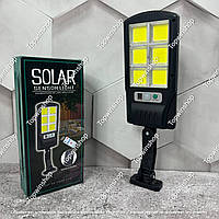 Уличный фонарь на солнечной батарее с датчиком движения и пультом Solar Light 6COB, Уличный фонарь на столб