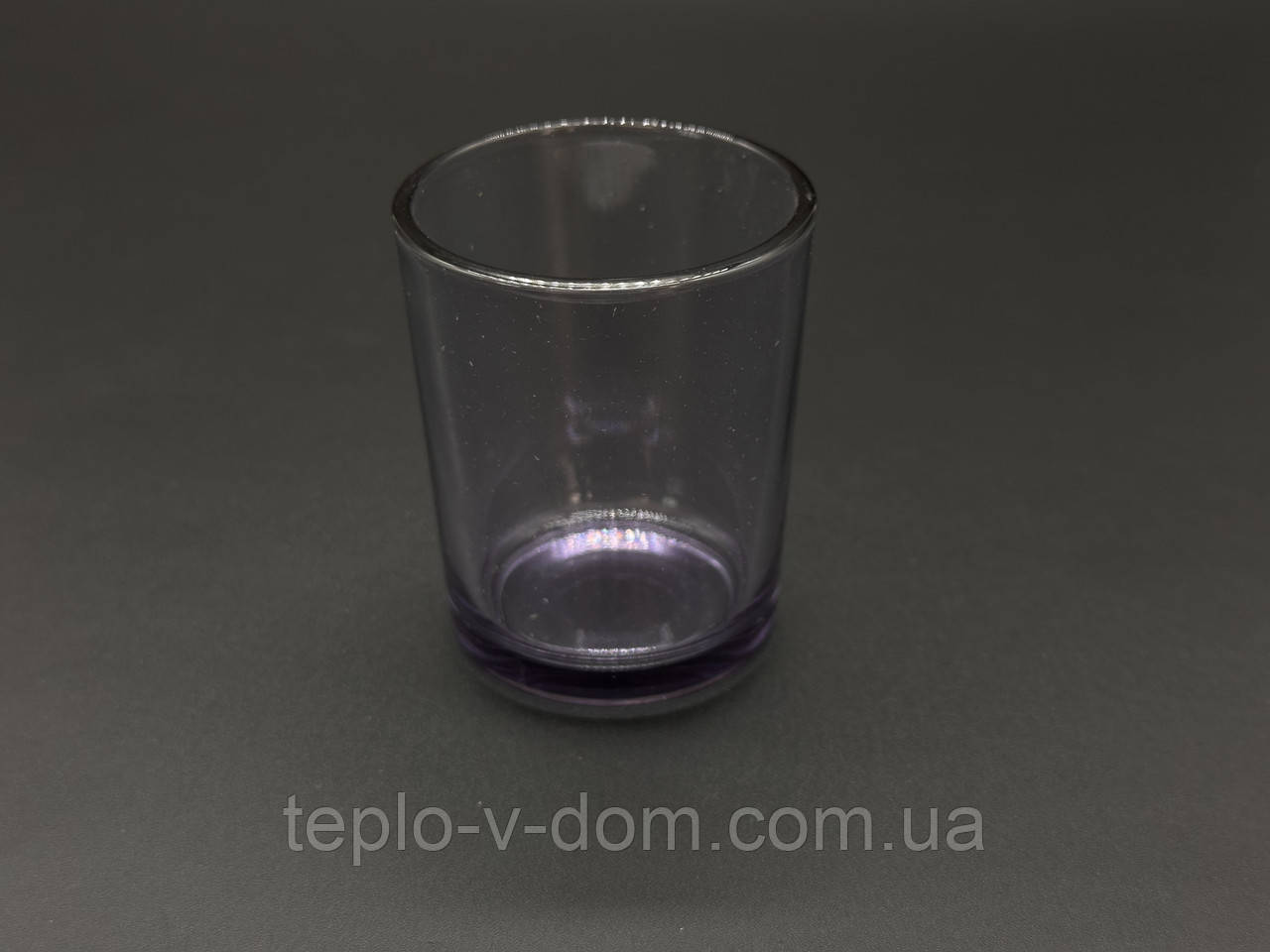 Скляна банка для свічок. Колір фіолетовий. 65х55мм