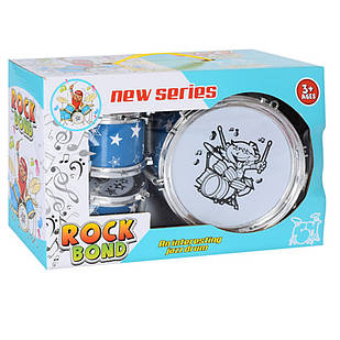 Дитяча іграшка Барабанна установка Bambi 66977, 3 барабани Синій, Time Toys