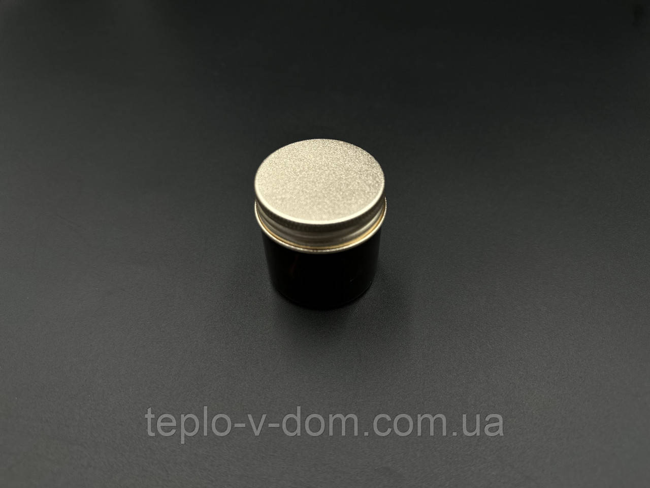 Баночка в бурштиновому склі з алюмінієвою кришкою 43х43мм. 30мл