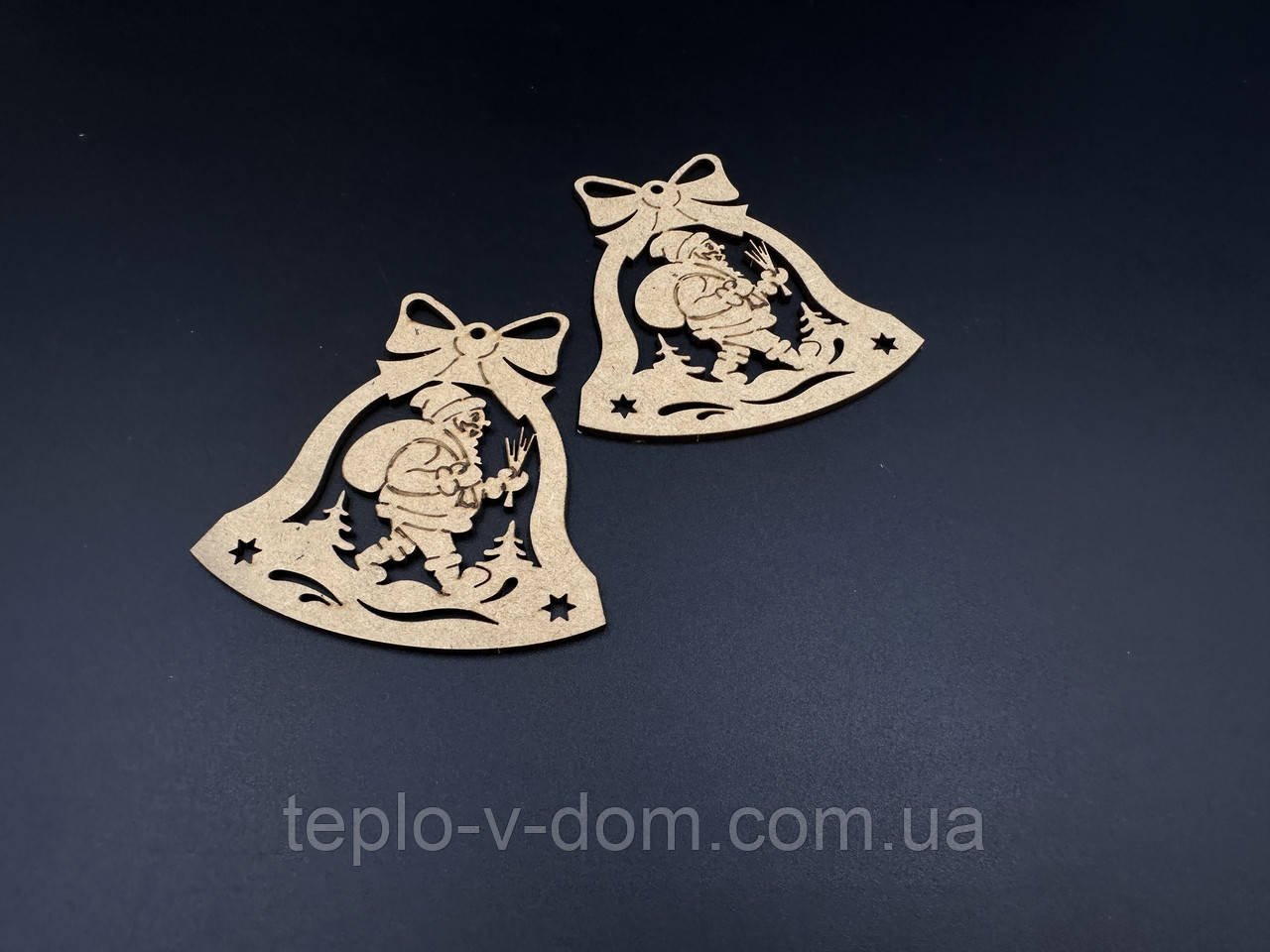 Дерев'яна новорічна заготовка під розпис. Дзвіночок. ДВП. 9х8,5см