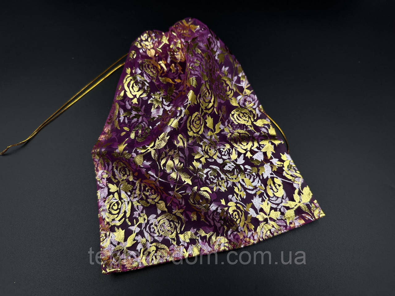 Мішечки для прикрас і подарунків з органзи на зав'язках Колір розовий. 20х30см