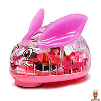 Музыкальная игрушка кролик, ездит с музыкой и светом, детская, розовый, от 3 лет, Bambi 880-6(Pink)