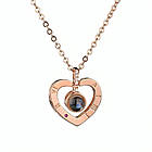 Кулон з ланцюжком та проекцією "I love you", Золотий / Підвіска на шию / Кулон серце / Кулончик з серцем, фото 4