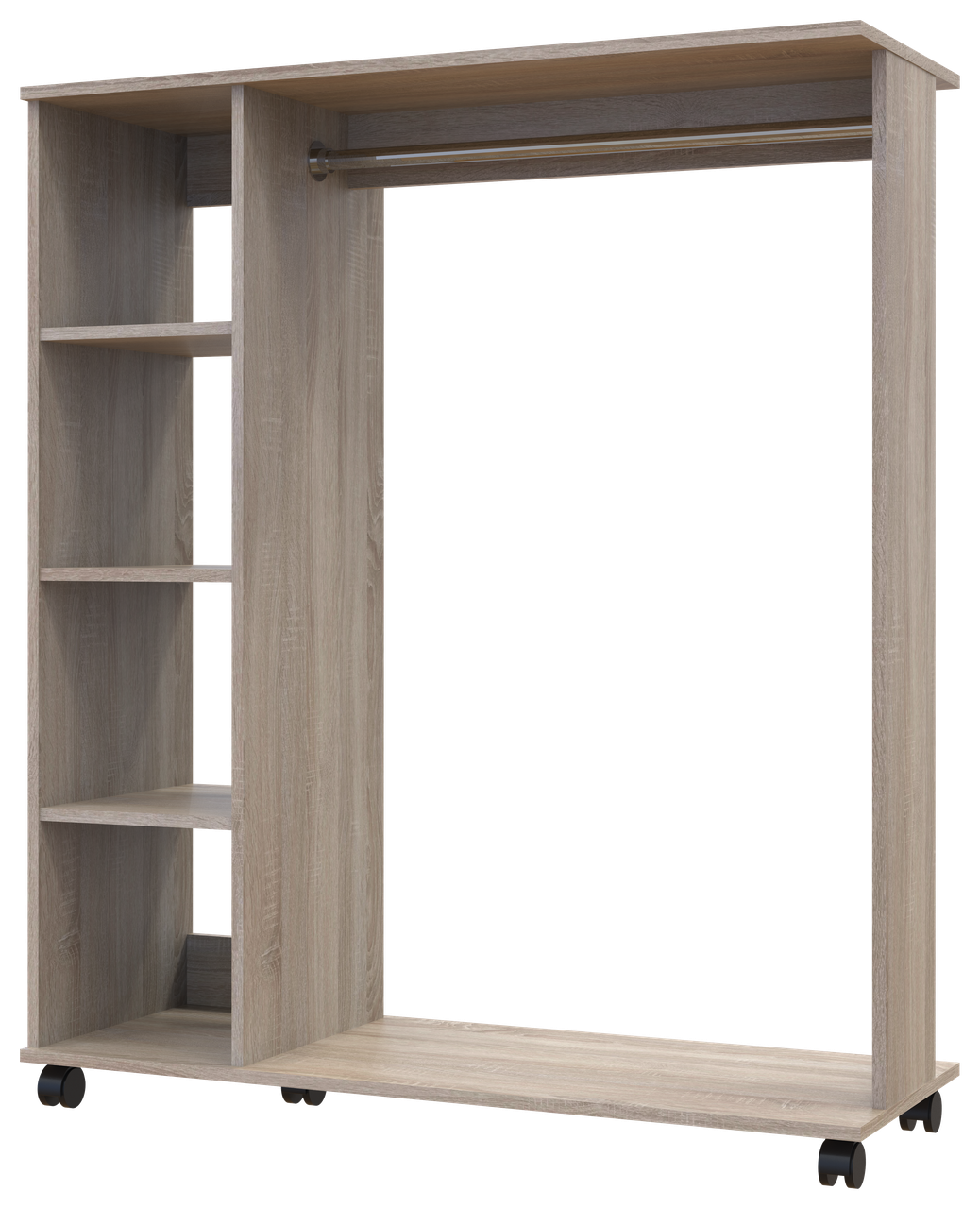 Гардеробна стійка, вішалка Doros Д1 Дуб сонома 100х41.6х129.4. Гардеробна пересувна стійка для одягу, фото 1