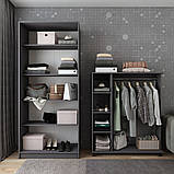 Шафа для одягу 90х48х204 Doros Promo з полицями графіт. Недорога шафа для одягу без дзеркал, фото 3