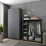 Шафа для одягу 90х48х204 Doros Promo з полицями графіт. Недорога шафа для одягу без дзеркал, фото 4