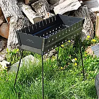 Мангал-валіза 3 мм на 10 шампурів Мангал похідний складаний Мангал валіза на 10 шампурів, фото 4
