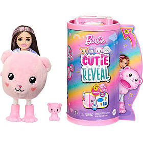 Лялька-сюрприз Barbie Cutie Reveal Chesea Teddy Bear Ведмедик Тедді Змінює колір HKR19