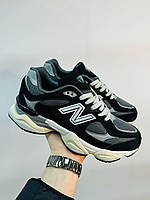 Замшевые мужские кроссовки New Balance 9060, черно серые кроссовки мужские Нью Баланс, кроссовки весна осень