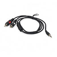 Кабель 2RCA - 3.5 mini jack (2 тюльпана - mini jack) AtCom 0.8м