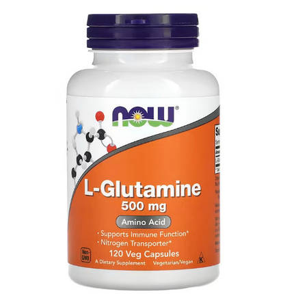 NOW Foods L-Glutamine 500 mg 120 VCaps, фото 1