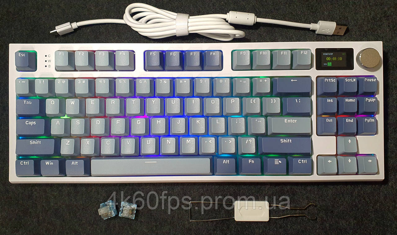 Ігрова Бездротова  Механічна клавіатура Attack Shark k86  RGB 75%  BT/2.4G/Type-C Hot Swap та 1,2-дюймовий HD OLED-дисплей