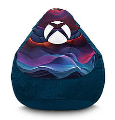 Крісло мішок «XBOX. Лого на абстрактному фоні» Флок XXXL (100х135 см)