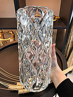 Ваза скляна Olens "Барса" 13,6*27,8 см прозоре товсте скло
