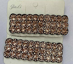 Заколки для волос тик-так металл/стразы,пара