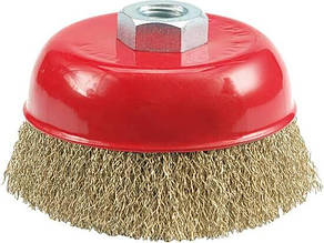 Щітка дротяна VOREL чашкоподібна, Ø-100 мм, з гайкою М14 [6/24]