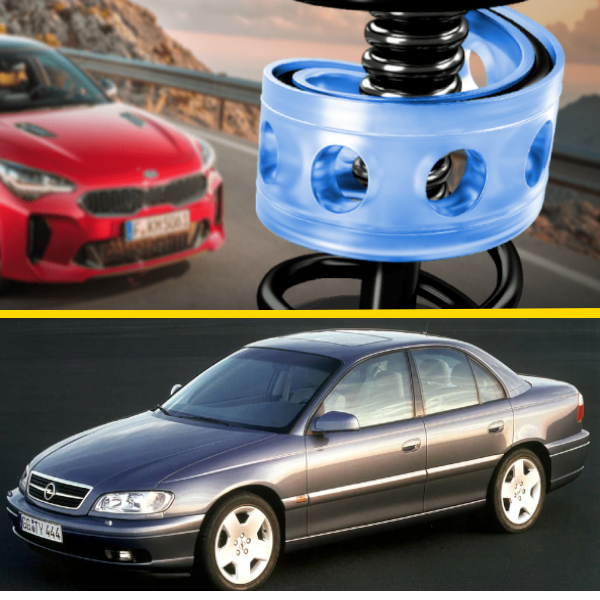 Автобафери силіконові на передні пружини Opel Omega B 1994-2004 (проставки, подушки пружини)