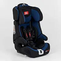 Автокресло универсальное синее с системой Isofix, от 1 года до 12 лет, вес 9-36 кг