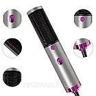 Фен-щітка 2в1 800 Вт, HOT AIR BRUS DL181, Сірий / Стайлер для волосся гребінець / Мультистайлер фен браш, фото 4