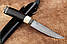Ніж ручної роботи мисливський Лось 2 з дамаської сталі, плюс шкіряний чохол в комплекті, подарунок мисливцеві, фото 2