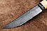 Ніж ручної роботи мисливський Лось 2 з дамаської сталі, плюс шкіряний чохол в комплекті, подарунок мисливцеві, фото 3