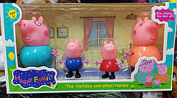 Peppa Pig сім'я Пеппи свинка Пеппа Peppas Family Figure 4 Pack  4 фігурки + ПОДАРУНОК