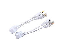 POE инжектор пассивный (пара) 802.3at (30Вт) с портами Ethernet 10/100Mbps, white, OEM Q50